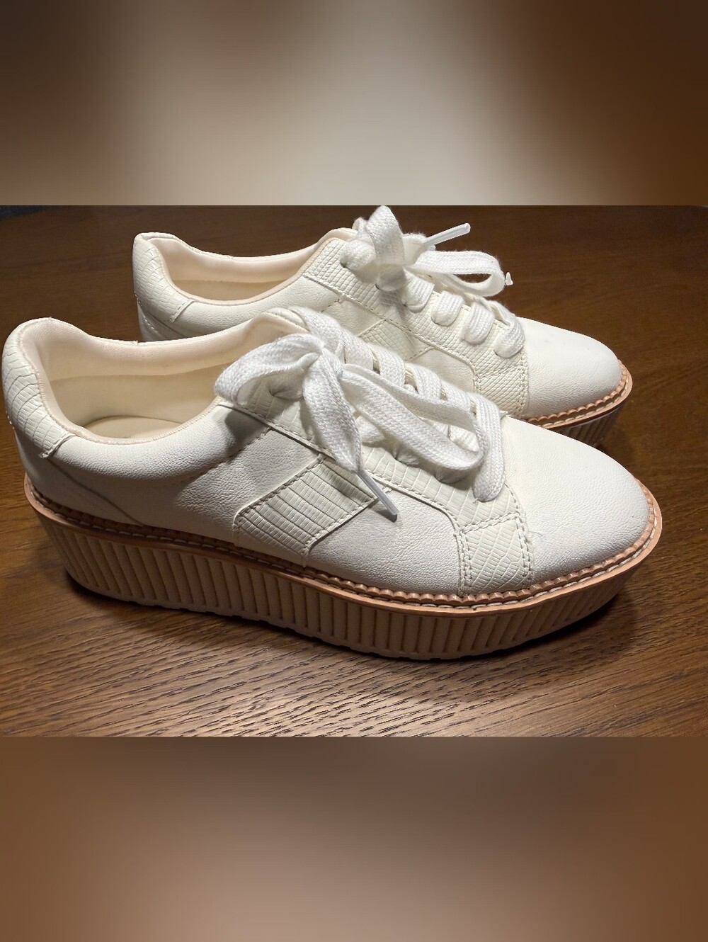 Dolce Vita Tiger White Platform Shoes Size 7